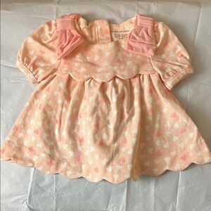 cupcakes & cashmere Peach and White Heart Dress